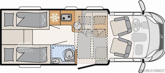 Semi-integrated camper DETHLEFFS Just Camp Active T 6812 EB *Automatik*Hubbett*
