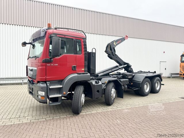 Camion benne à bras amovible MAN TGS 35.480 8X4 BL TGS 35.400 8x4 BL, Schub-Knick bis 6,5m Container