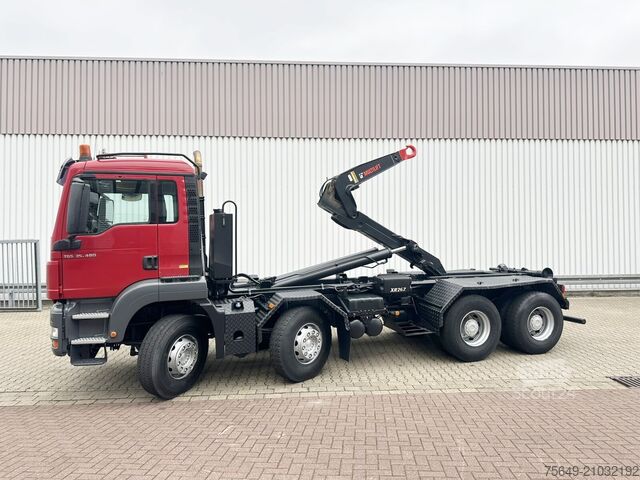 Camion benne à bras amovible MAN TGS 35.480 8X4 BL TGS 35.400 8x4 BL, Schub-Knick bis 6,5m Container