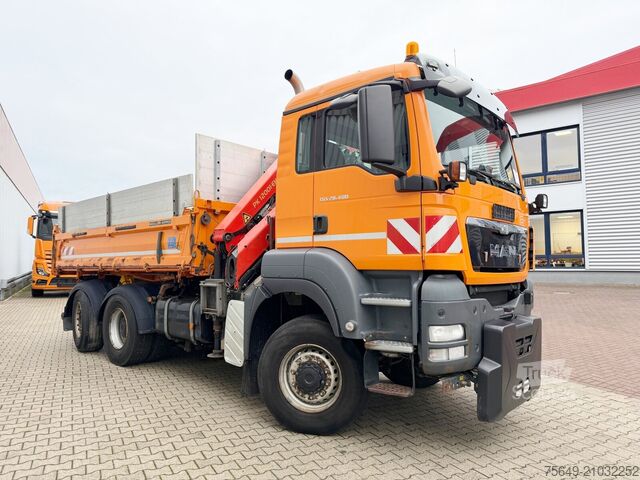 Torenkraan MAN TGS 28.400 6X4-4 BL TGS 28.400 6X4-4 BL, Winterdienstausstattung, Lenk-/Lift, Kran Palfinger PK12001-EH, Funk