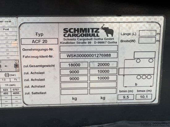 Príves SCHMITZ ABROLLANHäNGER 2-ACHSIG, DREHKRANZ, ACF20