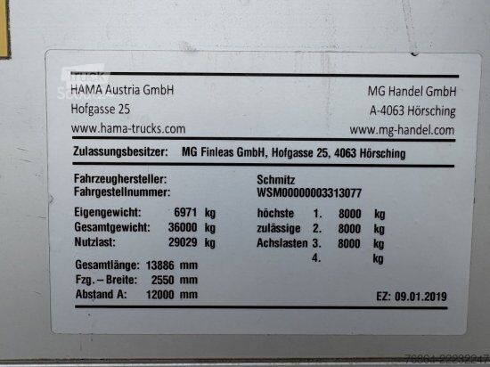 Otvorena poluprikolica sa ceradom SCHMITZ PLANE, VARIOS, LIFTACHSE,  EDSCHA-VERDECK, UNFALLFAHRZEUG/FAHRBEREIT