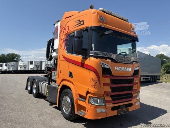 Çekici SCANIA R650 V8, 6X2, E6, LEDER, PENZ-CRANE 15Z - HOLZLADEKRAN