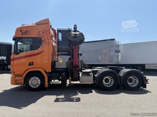 Çekici SCANIA R650 V8, 6X2, E6, LEDER, PENZ-CRANE 15Z - HOLZLADEKRAN