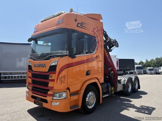 Çekici SCANIA R650 V8, 6X2, E6, LEDER, PENZ-CRANE 15Z - HOLZLADEKRAN