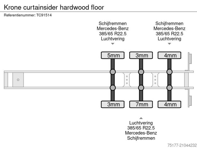 Bâches coulissantes Krone curtainsider hardwood floor
