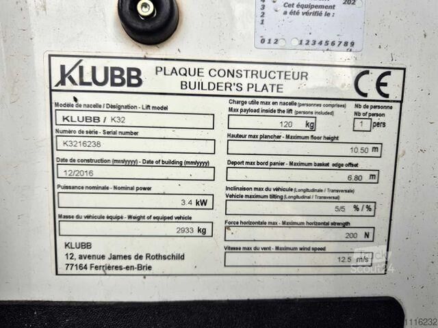 автовышка Opel Movano 2.3 CDTI /KLUBB K32, 12,5m