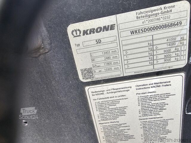 Transport de conteneurs KRONE SD | ALL CONNECTIONS | BPW DISC | BELGIUM TUV 0...
