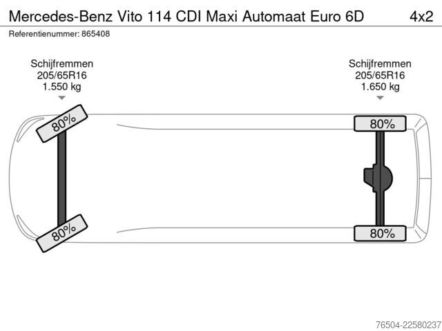 Panelová dodávka Mercedes-Benz Vito 114 CDI Maxi Automaat Euro 6D