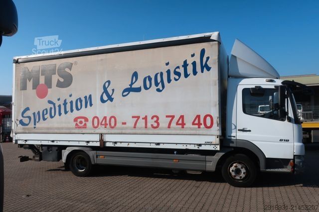 Vrachtwagen met bakwagen MERCEDES-BENZ Nr.1032 Atego 818 1.Hand / Ladeboardwand