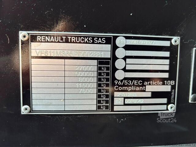 Şasi kabin Renault T 520 6x2 CHASSIS L=7545 mm