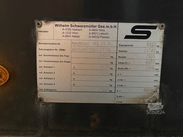 Ημιρυμουλκούμενο ανατρεπόμενο SCHWARZMÜLLER HKS 2 / E-S1 2 Achser Rückmulde Bj 2006