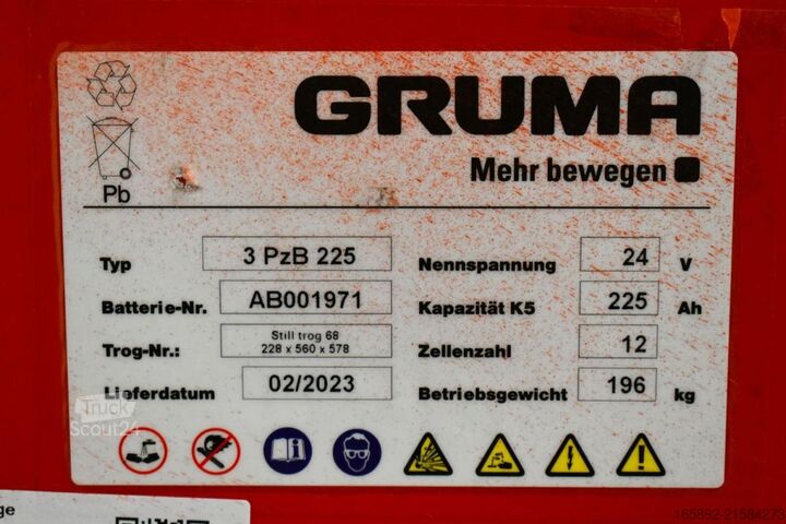 Forklift battery GRUMA 24 Volt 3 PzB 225 Ah