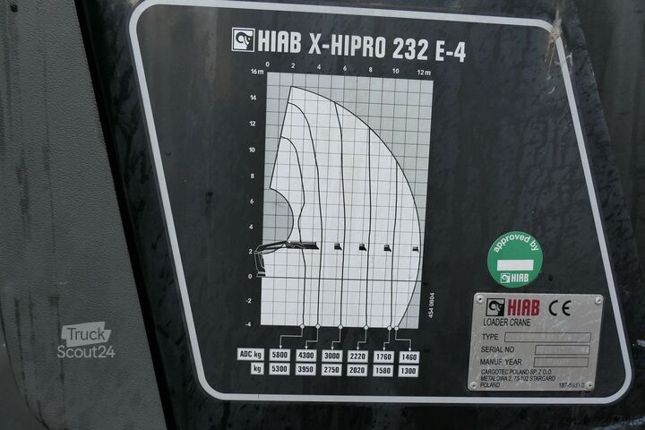 Autocamion cu destinație specială  Kran, Hiab X-HIPRO 232 E-4, 12,8m, 5.800kg,