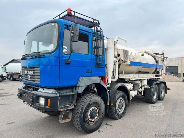 Vacuum tank truck MAN 35.464 8x8 Hvidtved Larsen 9000 L Kanalreiniger