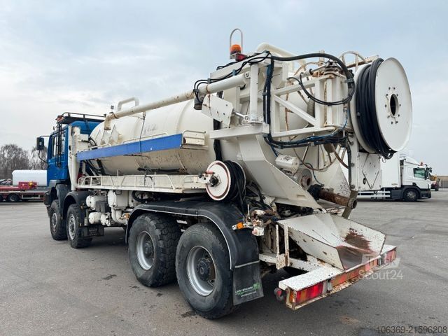 Vacuum tank truck MAN 35.464 8x8 Hvidtved Larsen 9000 L Kanalreiniger