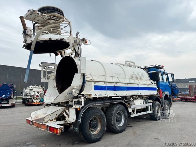 Vacuum tank truck MAN 35.464 8x8 Hvidtved Larsen 9000 L Kanalreiniger