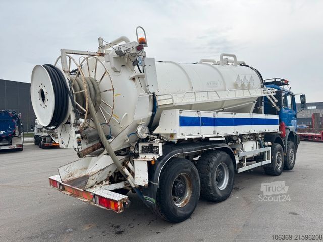 Vacuum tank truck MAN 35.464 8x8 Hvidtved Larsen 9000 L Kanalreiniger