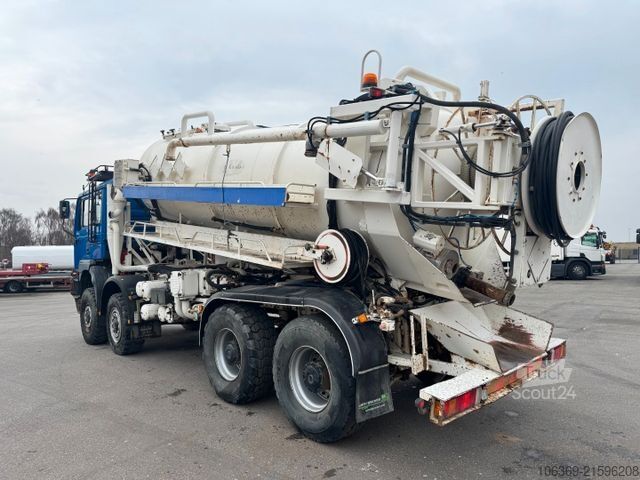 Vacuum tank truck MAN 35.464 8x8 Hvidtved Larsen 9000 L Kanalreiniger