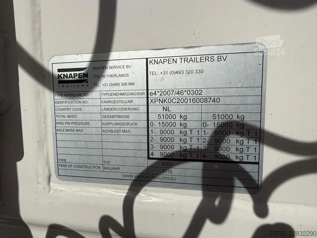 Pārvietojamā grīda Knapen Trailers K200 90m3 4AS! Stuuras 2x Liftas  Alcoa 10MM Ca...