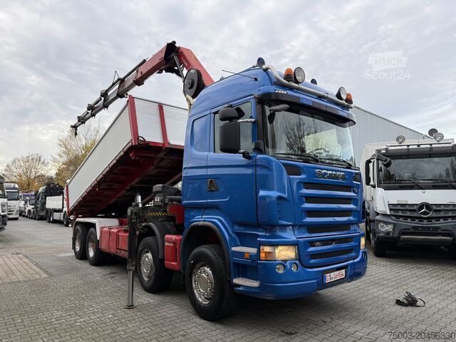 Camião basculante Scania R580 8X4 Kipper Kran HIAB 244-5