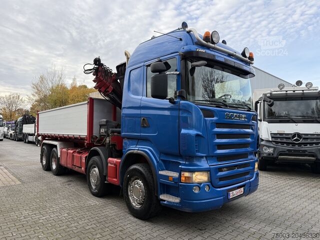 Camião basculante Scania R580 8X4 Kipper Kran HIAB 244-5