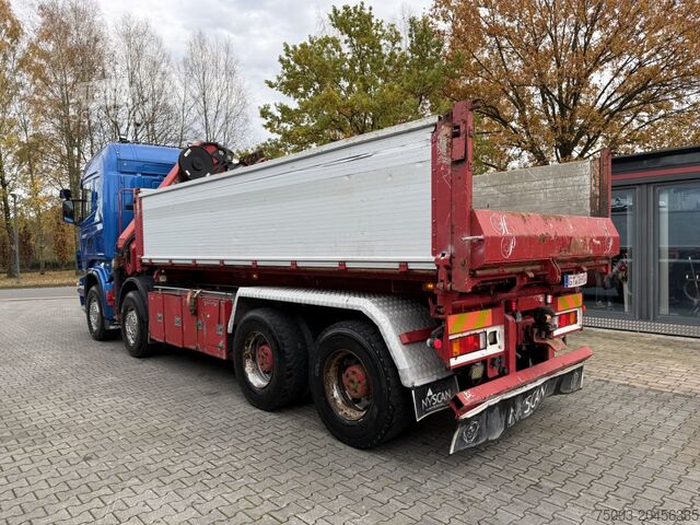 Grue montée sur camion Scania R580 8X4 Kipper Kran HIAB 244-5