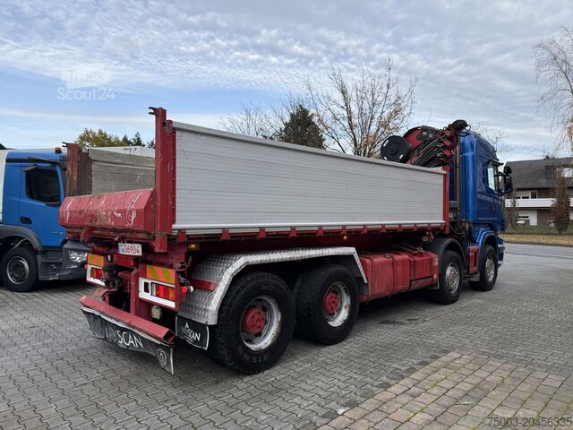 Grue montée sur camion Scania R580 8X4 Kipper Kran HIAB 244-5