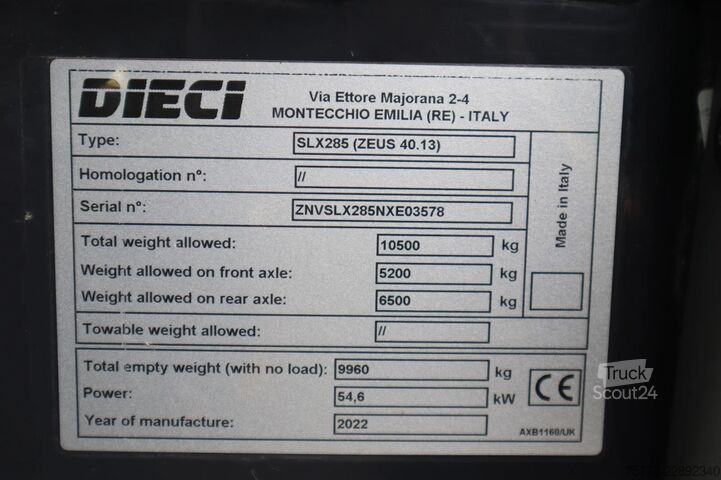 Cargadora telescópica Dieci ZEUS 40.13 | HYDR. FORKS | DUTCH REG | LOW HOURS