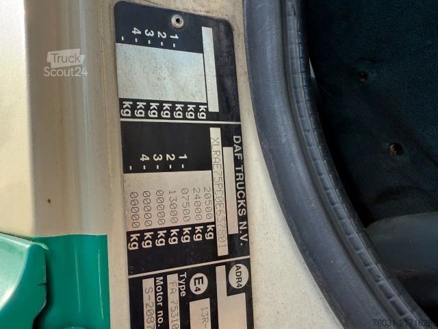 Šaldytuvas sunkvežimis DAF CF 75.310 4X2 Frigo Carier Spring/Air ZF Manual