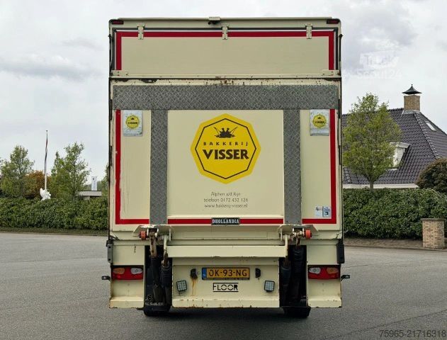 Skåpsemitrailer FLOOR FLO-12-18K1 BURGERS STEERING AXLE TAIL LIFT TOP