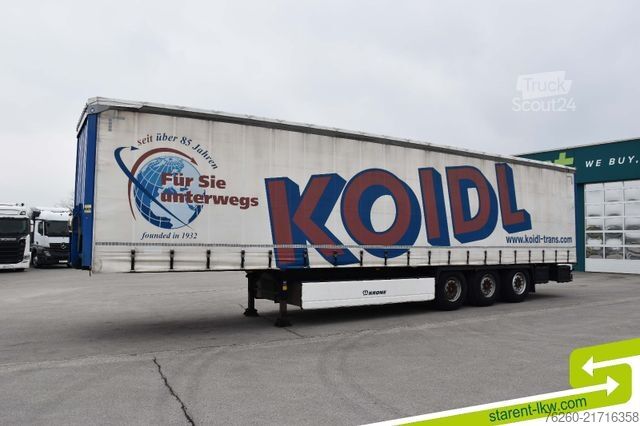 Otvorený náves s plachtou KRONE Palettenkasten SAF Achsen TÜV 7/26