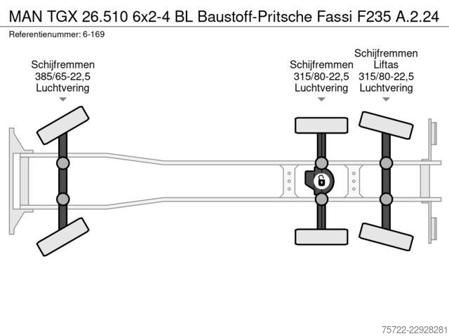 Krovimo platforma MAN TGX 26.510 6x2-4 BL Baustoff-Pritsche Fassi F23...