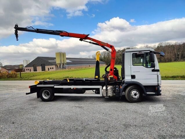 Haakarmsysteem MAN TGL 12.250 Containersysteem Jimeca met kraan Pa...