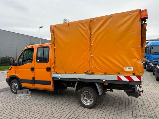 Transporter mit Pritsche & Plane IVECO 35C12 Pritsche+Plane/DoKa 6-Sitze/AHK3000 Kg