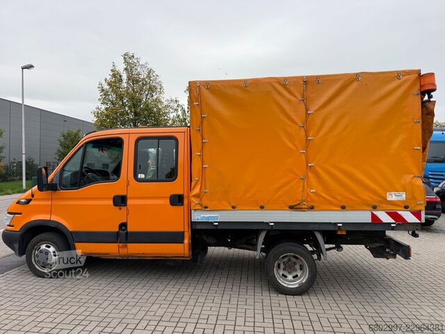 Transporter mit Pritsche & Plane IVECO 35C12 Pritsche+Plane/DoKa 6-Sitze/AHK3000 Kg