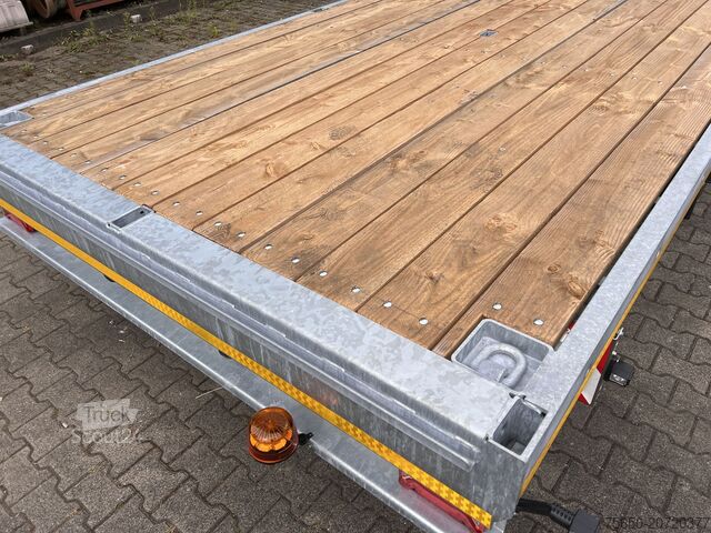 Otwarta przyczepa Möslein THT 14-G 7,20 L ausziehbar 13,9 t Tandemanhänger- Tieflader, ausziehbarLuftgefedert