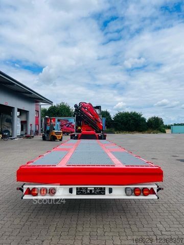 Semirimorchio con piattaforma di lavoro  Wiese Stufensattel Tieflader mit Kran Fassi F545