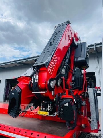 Semirimorchio con piattaforma di lavoro  Wiese Stufensattel Tieflader mit Kran Fassi F545