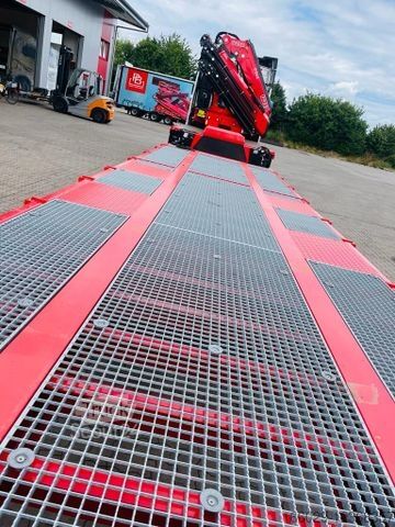 Semirimorchio con piattaforma di lavoro  Wiese Stufensattel Tieflader mit Kran Fassi F545