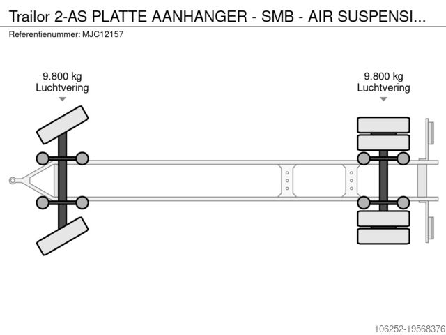 Plataforma remolque Trailor 2-AS PLATTE AANHANGER - SMB - AIR SUSPENSION - ...