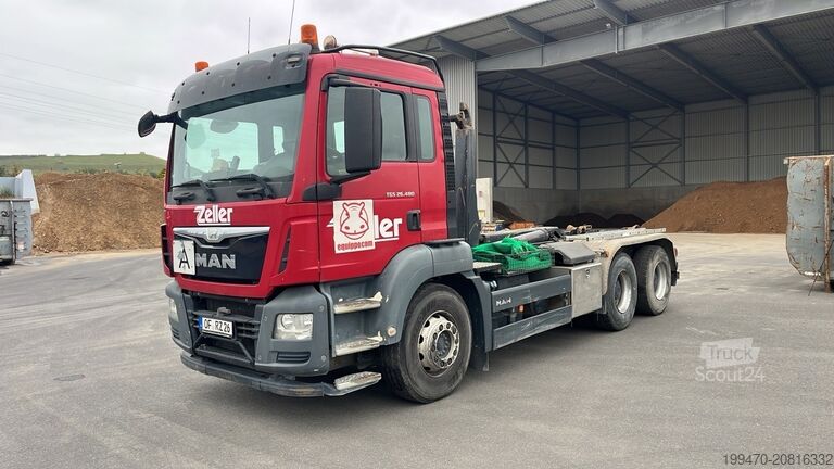 Kanca kasalı yük kamyonu (roll-off) MAN TGS 26.480 Meiller