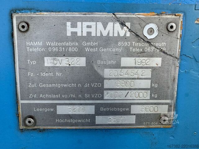 Tandemrulle Hamm DV 3.22 Double Drum