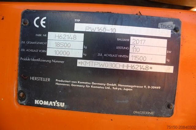 Kolesni bager KOMATSU PW160-10 ATM Austauschmotor Nr 148