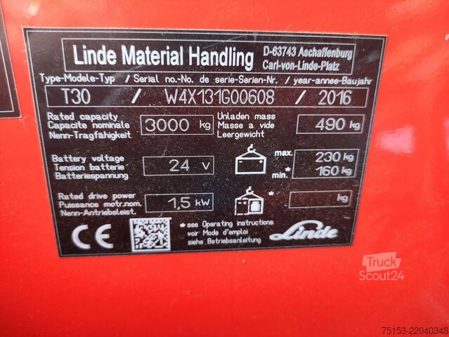Електрични палетари Linde T30