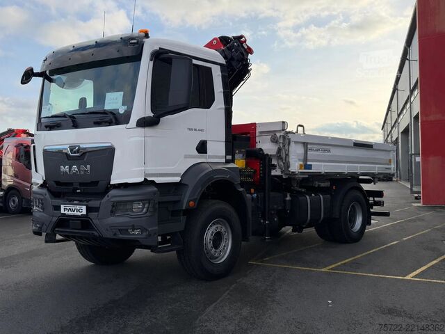 Benne à 3 côtés MAN TGS 18.440 4x2 BL MEILLER Krankipper Palfinger