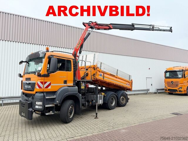 Grue à tour MAN TGS 28.400 6X4-4 BL TGS 28.400 6X4-4 BL, Kran, Winterdienstausstattung, EEV, Lenk-/Lift, Palfinger PK10501 B, Funk