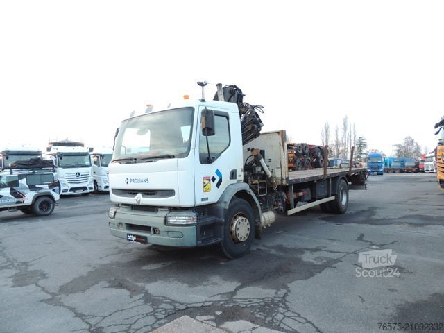 Truck mounted crane RENAULT 270dci Lander Plateau + Kran Hiab 140