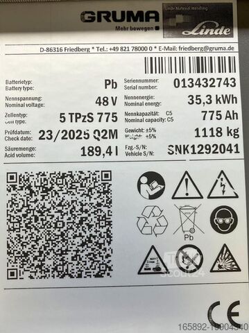 Batéria vysokozdvižného vozíka GRUMA 48 Volt 5 PzS 775 Ah