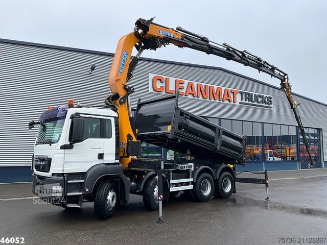 3-sided tipper Man TGS 41.480 8x4 Effer 47 Tonmeter laadkraan + Fl...